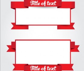Red ribbon with blank banners vector