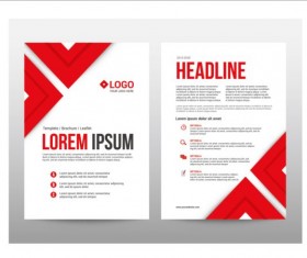 Red style brochure cover template vector