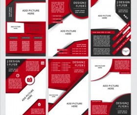 Red with black brochure cover template vector