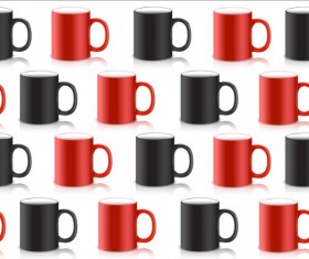Red with black mug seamless pattern vector