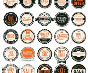 Retro badges and labels vector material 01