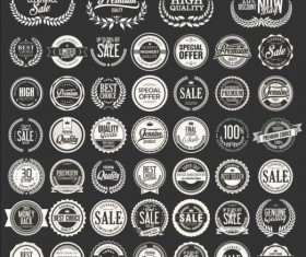 Retro badges and labels vector material 02