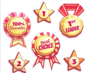 Retro badges with labels vector set 01
