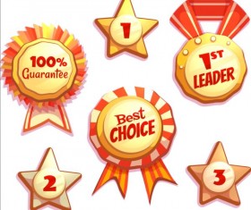 Retro badges with labels vector set 02