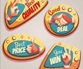 Retro badges with labels vector set 06