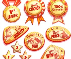 Retro badges with labels vector set 08
