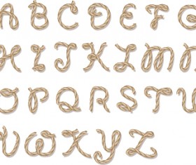 Rope abstract alphabet vector