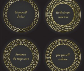 Round golden frames vector material