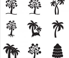 Rropical tree root icons vector