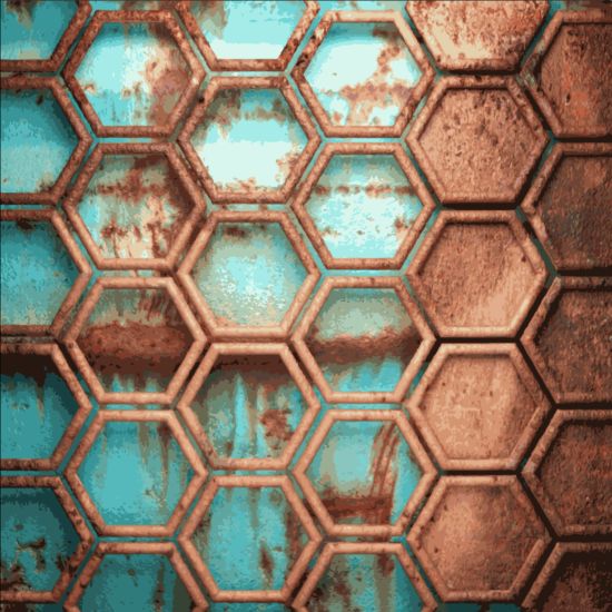 Rust metallic retor background vector 04