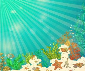 Sea with sunlight background vectors