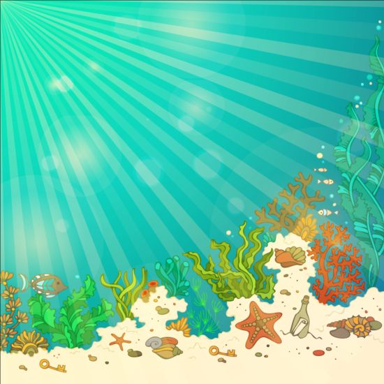 Sea with sunlight background vectors