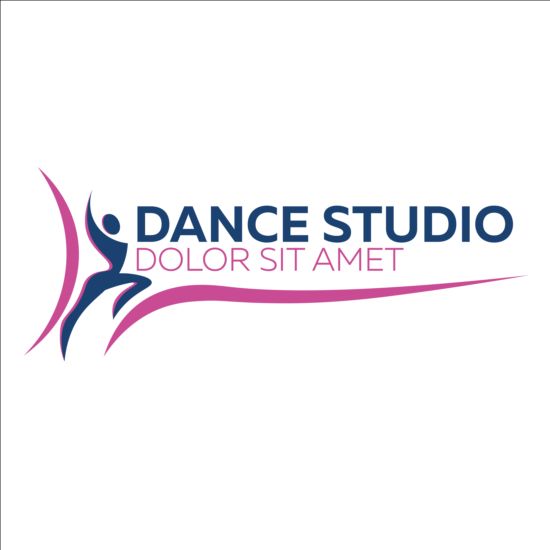 Set of dance studio logos design vector 03