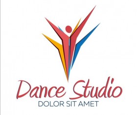 Set of dance studio logos design vector 05
