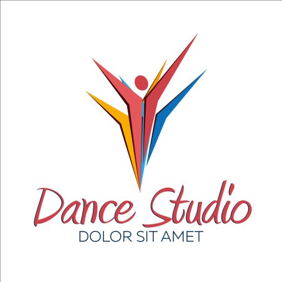 Set of dance studio logos design vector 05