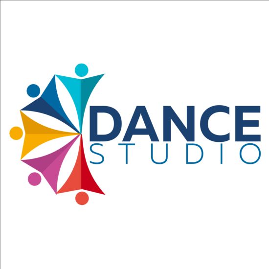 Set of dance studio logos design vector 08