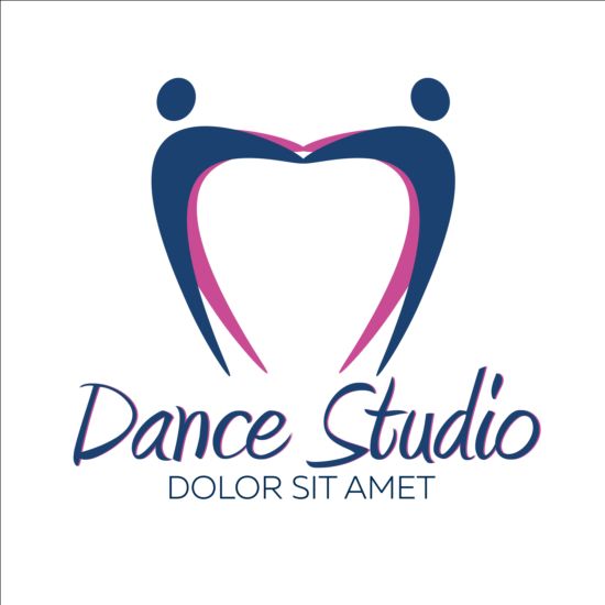 Set of dance studio logos design vector 11