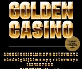 Shining golden number with alphabets vector 03