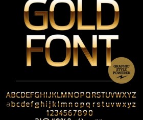 Shining golden number with alphabets vector 05