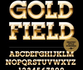 Shining golden number with alphabets vector 07