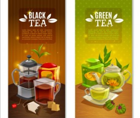 Shiny tea vertical banner vector