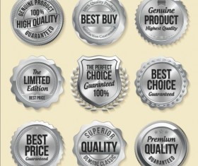 Silver badges vector design