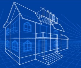 Simple blueprint building vectors design 01