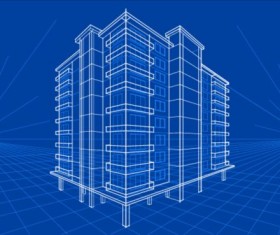 Simple blueprint building vectors design 02