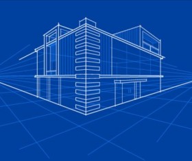 Simple blueprint building vectors design 03
