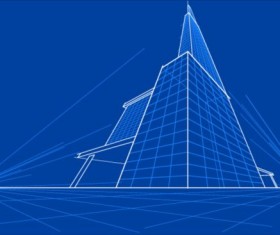 Simple blueprint building vectors design 04