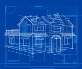 Simple blueprint building vectors design 05