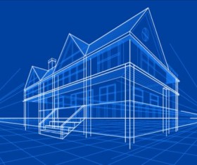 Simple blueprint building vectors design 06