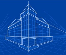 Simple blueprint building vectors design 07
