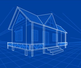 Simple blueprint building vectors design 08