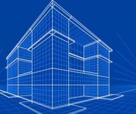 Simple blueprint building vectors design 09