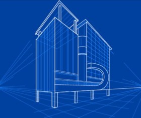 Simple blueprint building vectors design 10