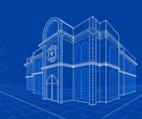 Simple blueprint building vectors design 11