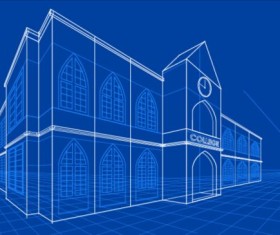 Simple blueprint building vectors design 12