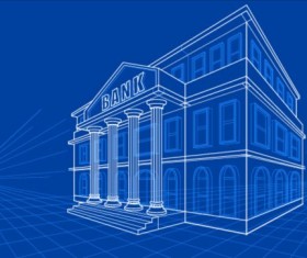 Simple blueprint building vectors design 13