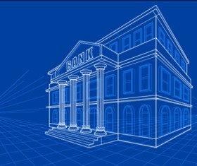 Simple blueprint building vectors design 14