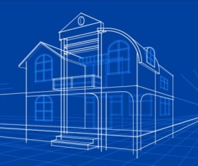 Simple blueprint building vectors design 15