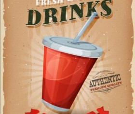 Soda poster vintage vector