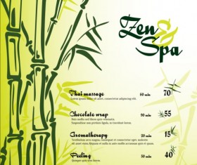 Spa price menu with bamboo vector 01