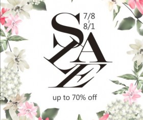 Spring sale poster with flowers vector 01