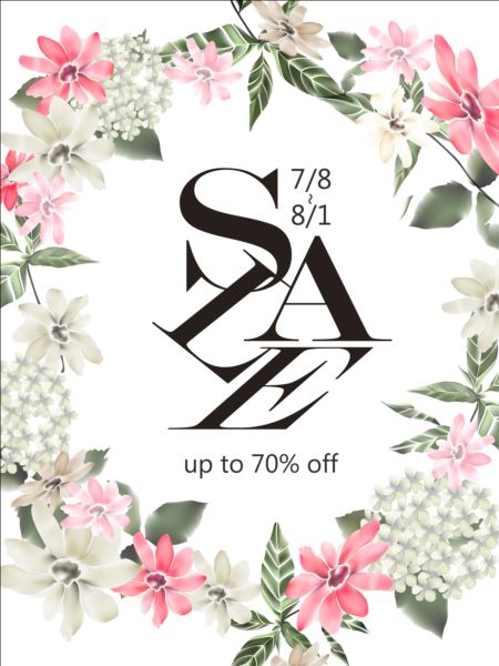Spring sale poster with flowers vector 01