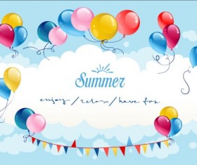 Summer background with balloon vector