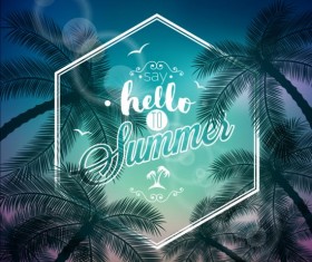 Summer holiday background with plam tree vector