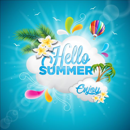 Summer holiday beach travel vectors background 02