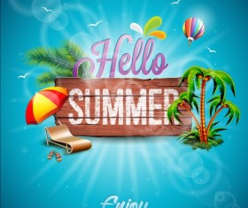 Summer holiday beach travel vectors background 04