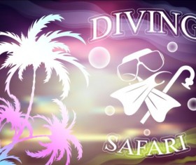 Summer holiday diving vector background 01